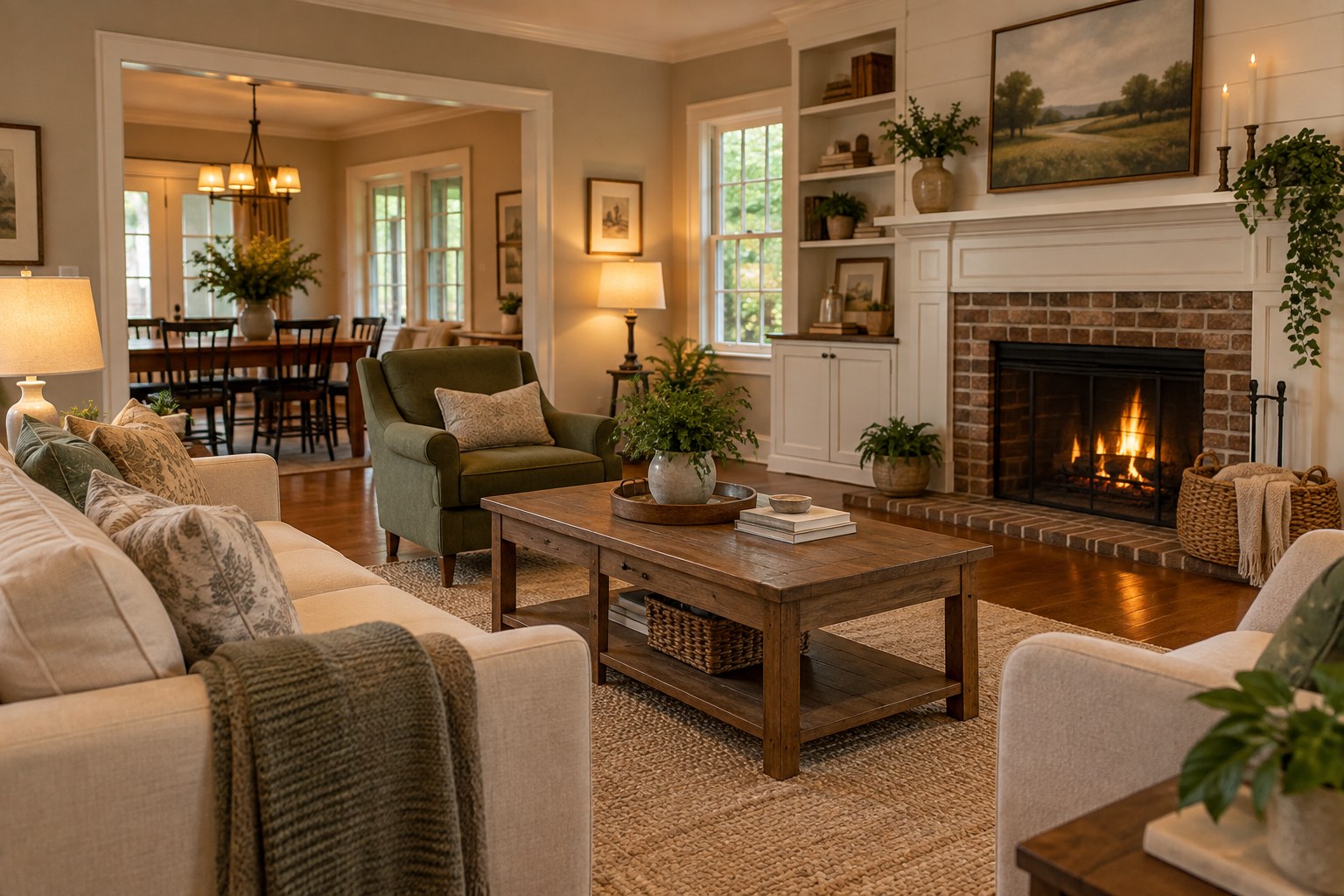 A cozy Liberty County living room, illustrative